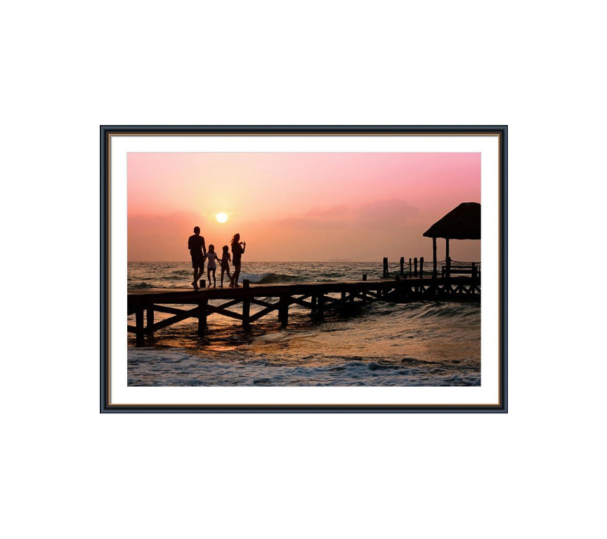 Black frame with golden line